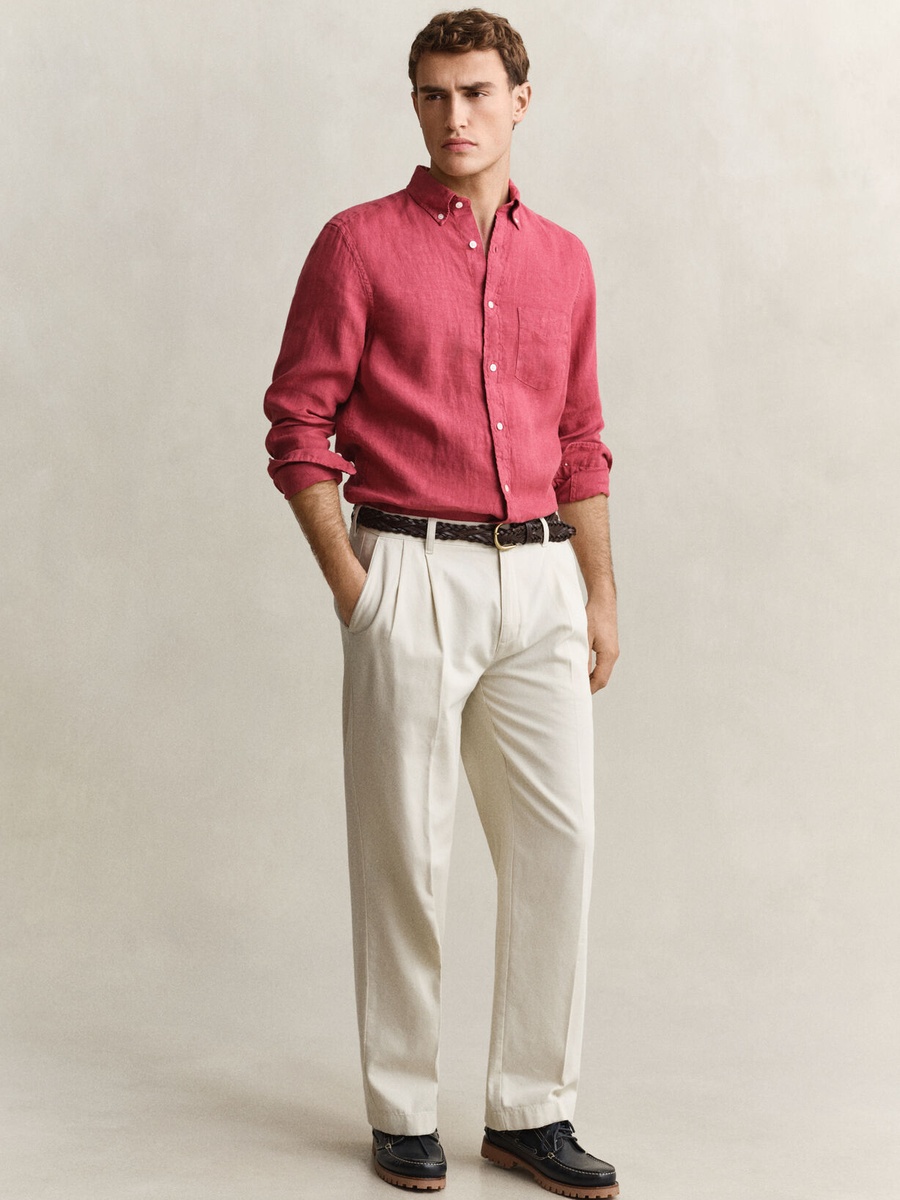 Men Regular Fit Linen Shirt
