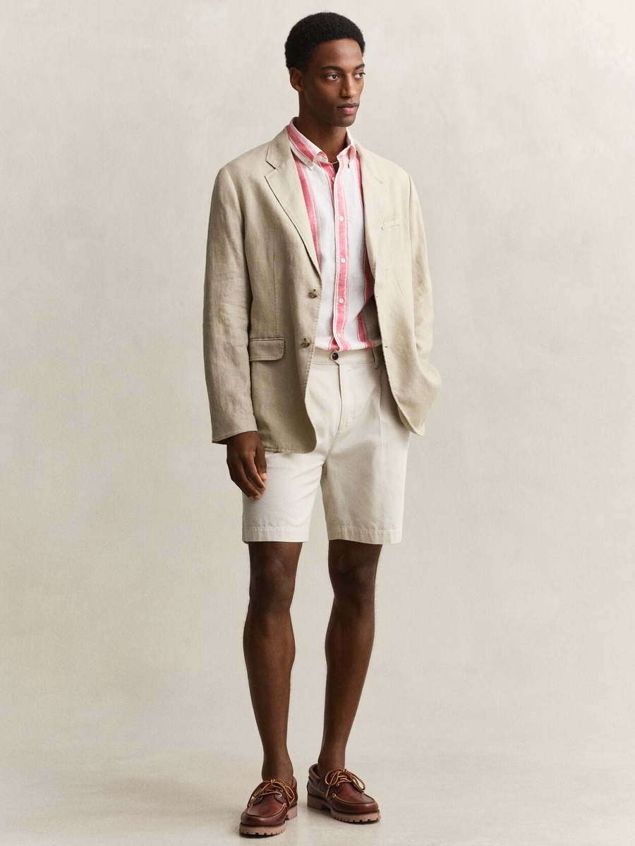 Men Regular Cotton Linen Stripe Shirt