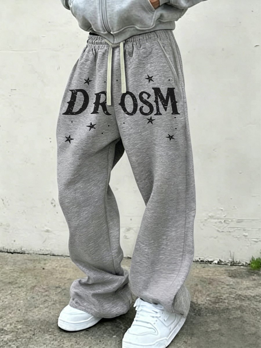 Grey Solid Relaxed Pants
