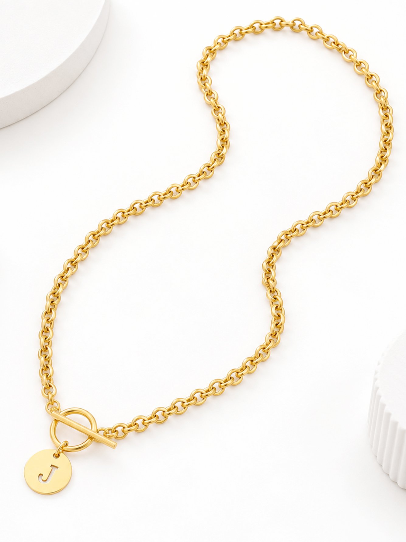 Gold Solid Link Bracelet
