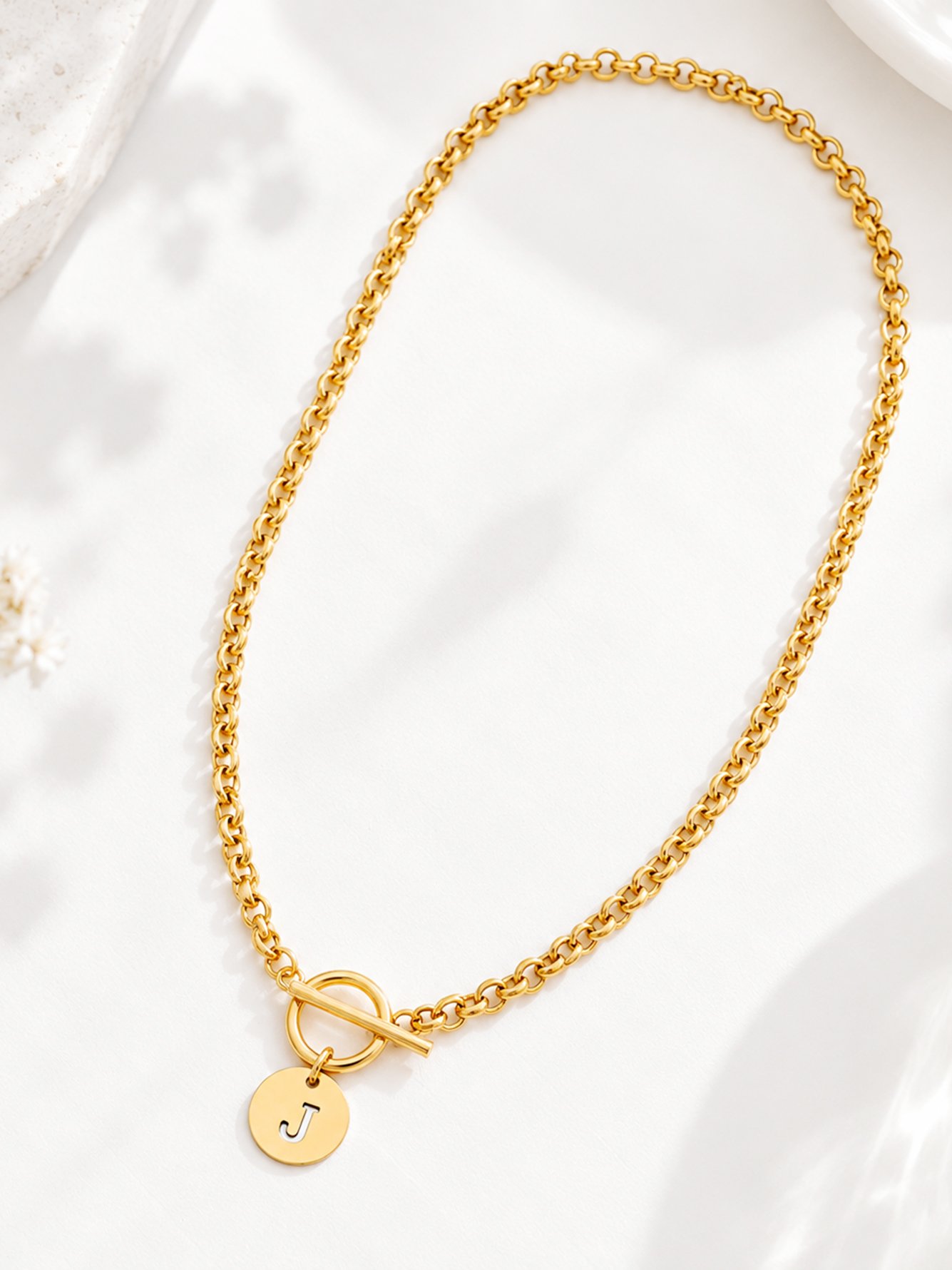 Gold Solid Link Bracelet