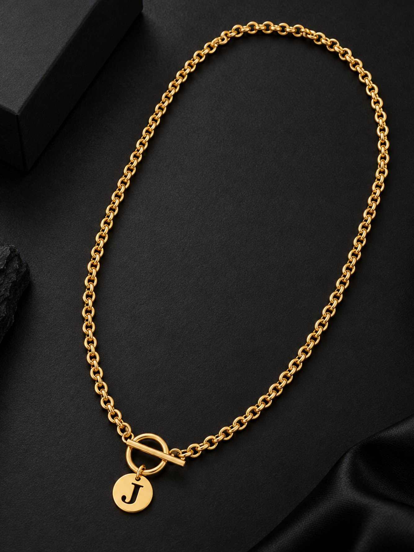 Gold Solid Link Bracelet