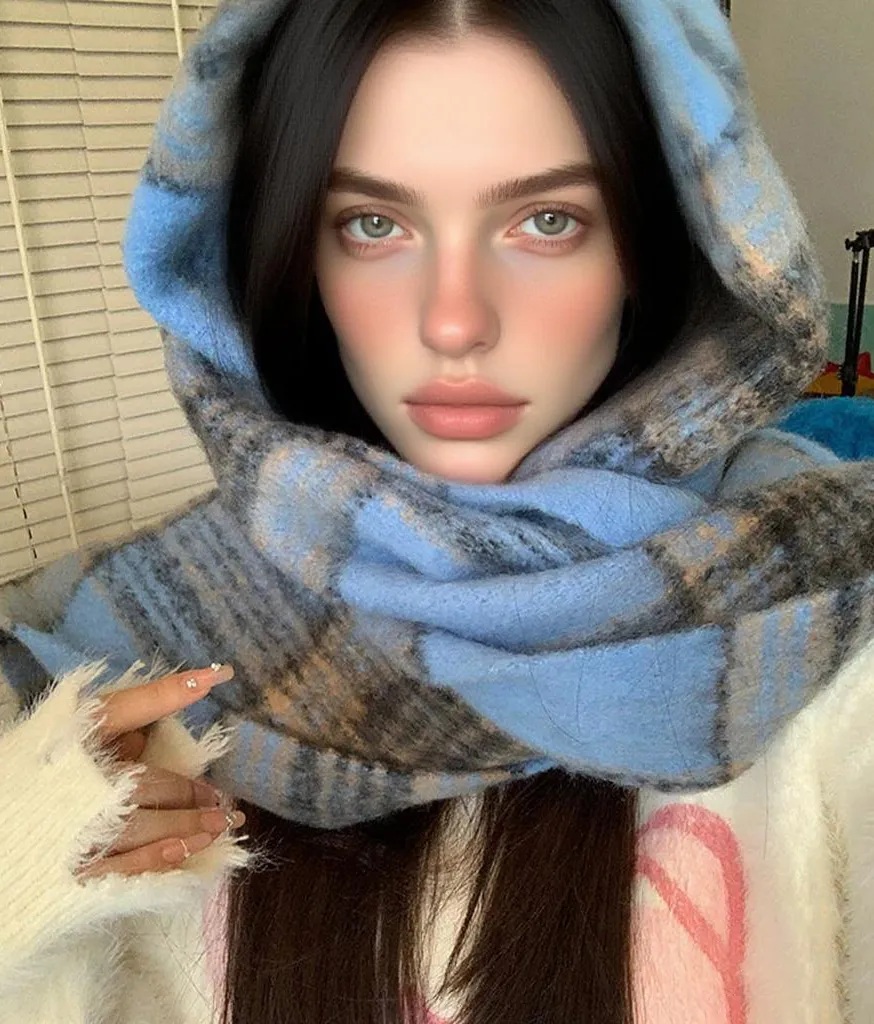 Multi Checked Scarf