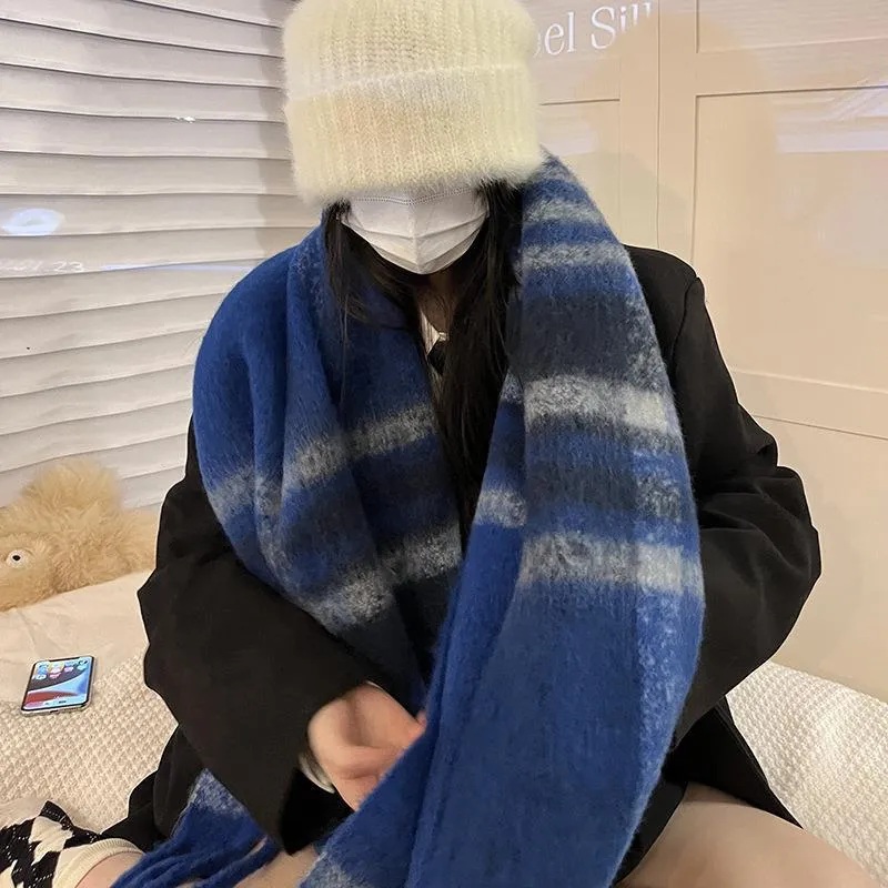 Blue Checked Scarf