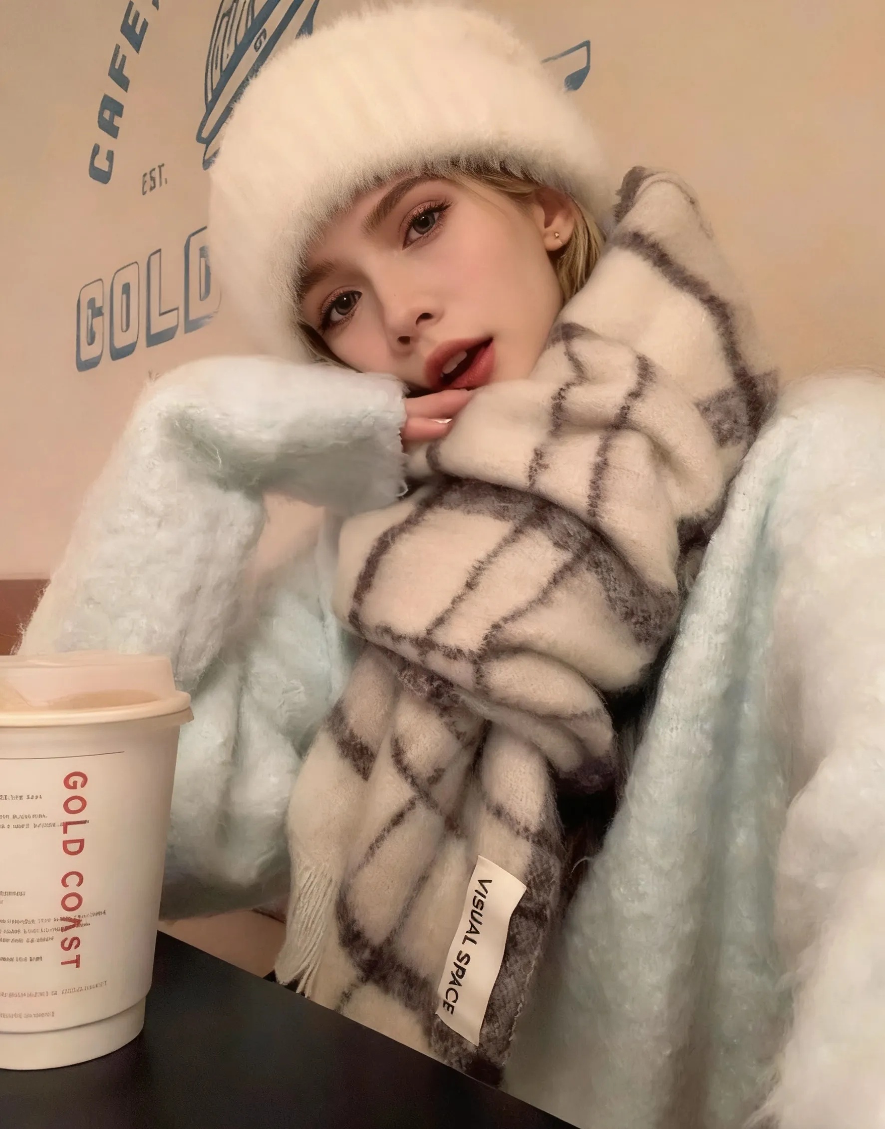 Multi Checked Scarf