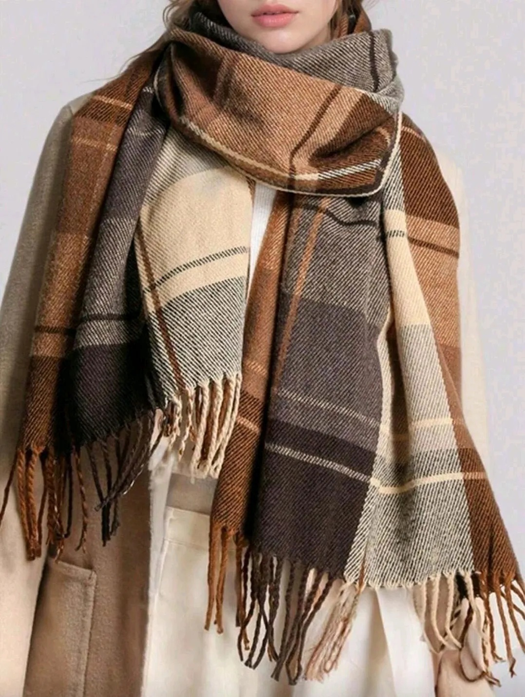 Multi Checked Scarf