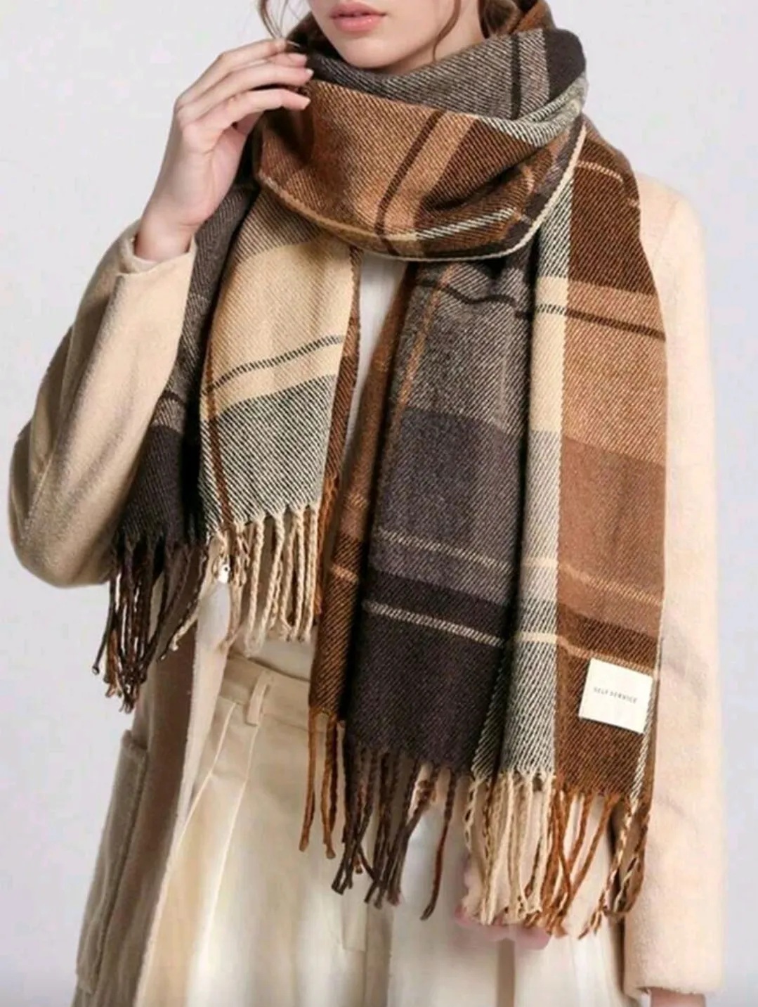 Multi Checked Scarf
