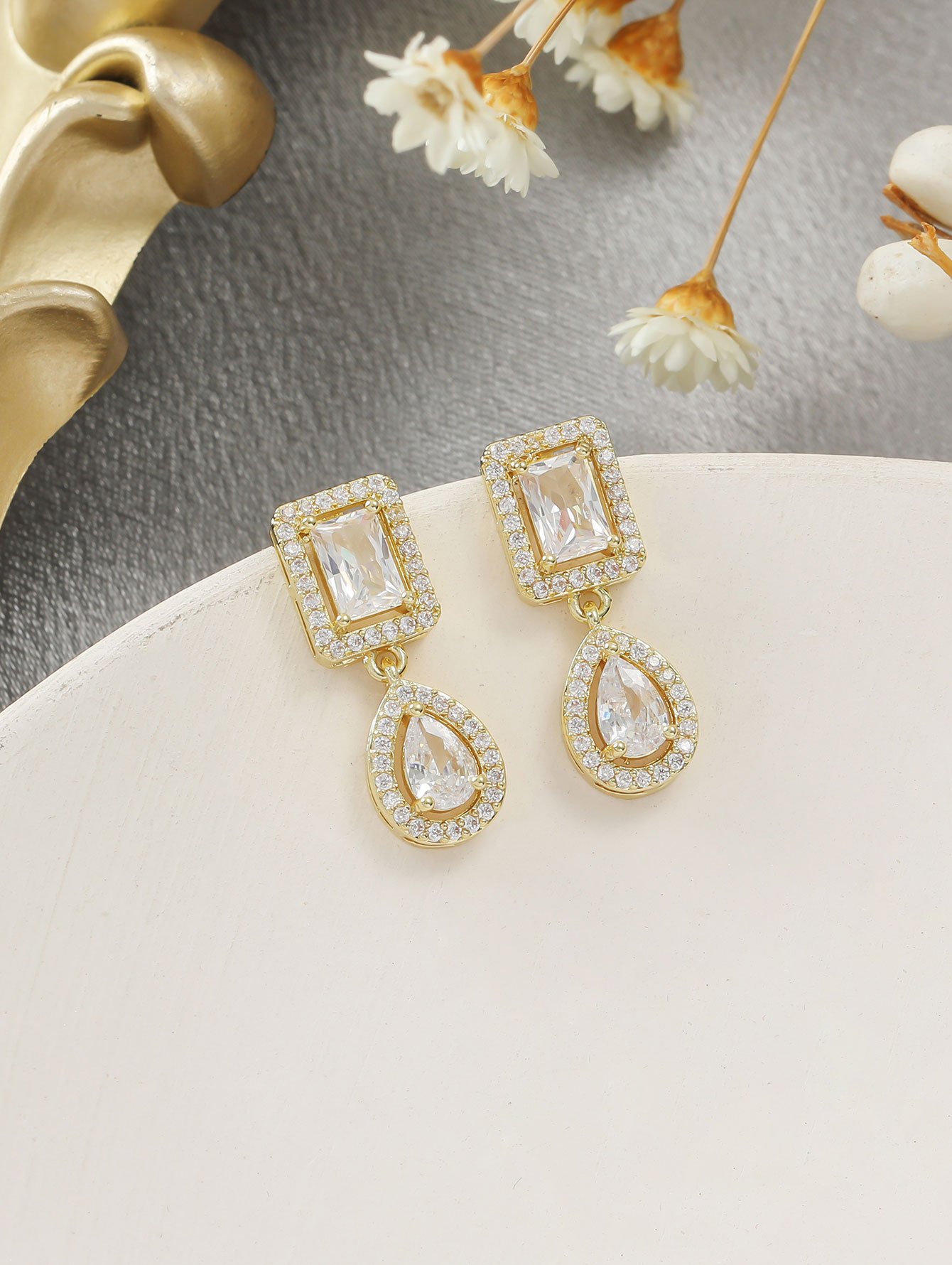 Gold Texture Earrings