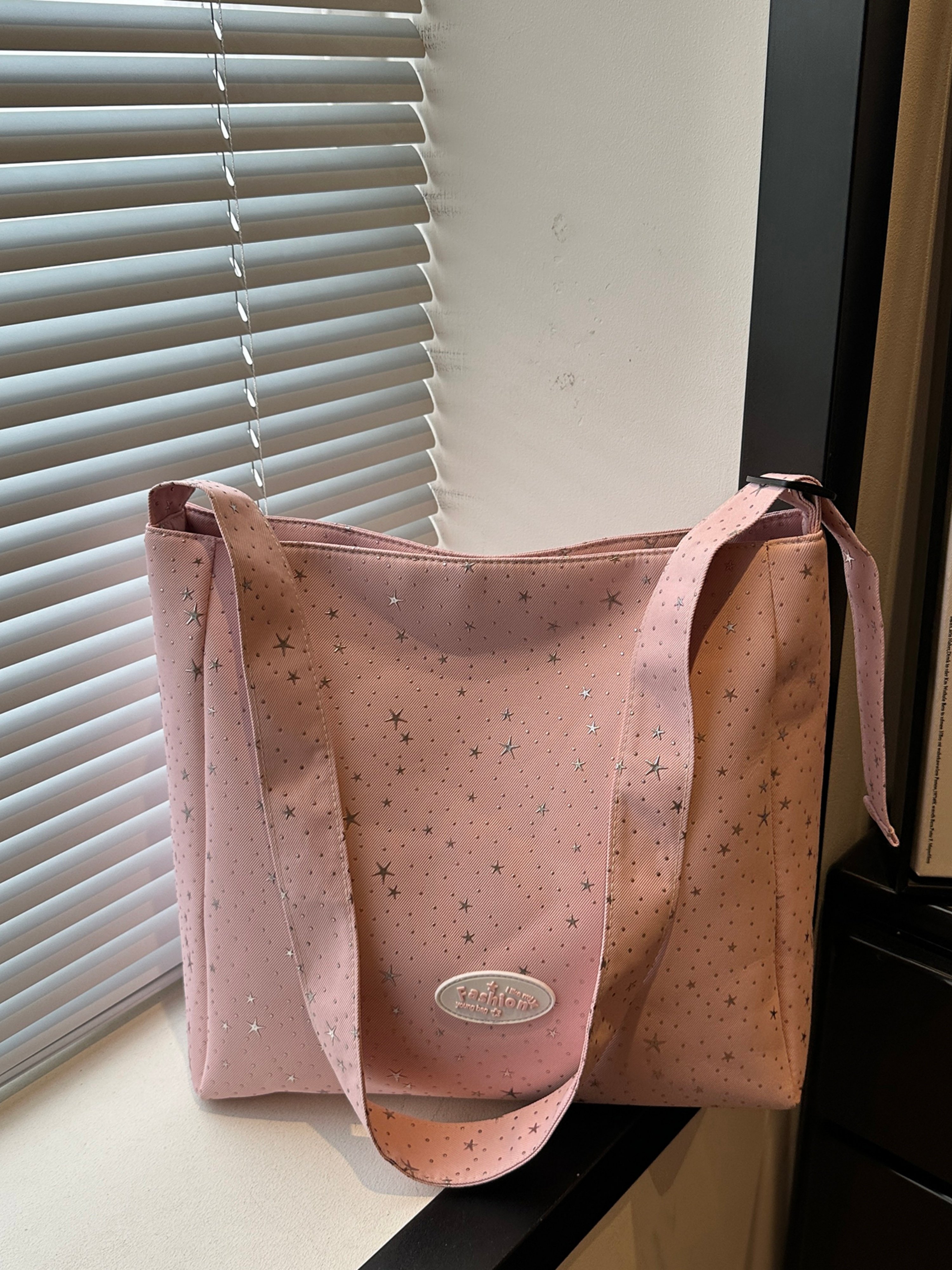 Pink Printed Shoulder Bag with Button