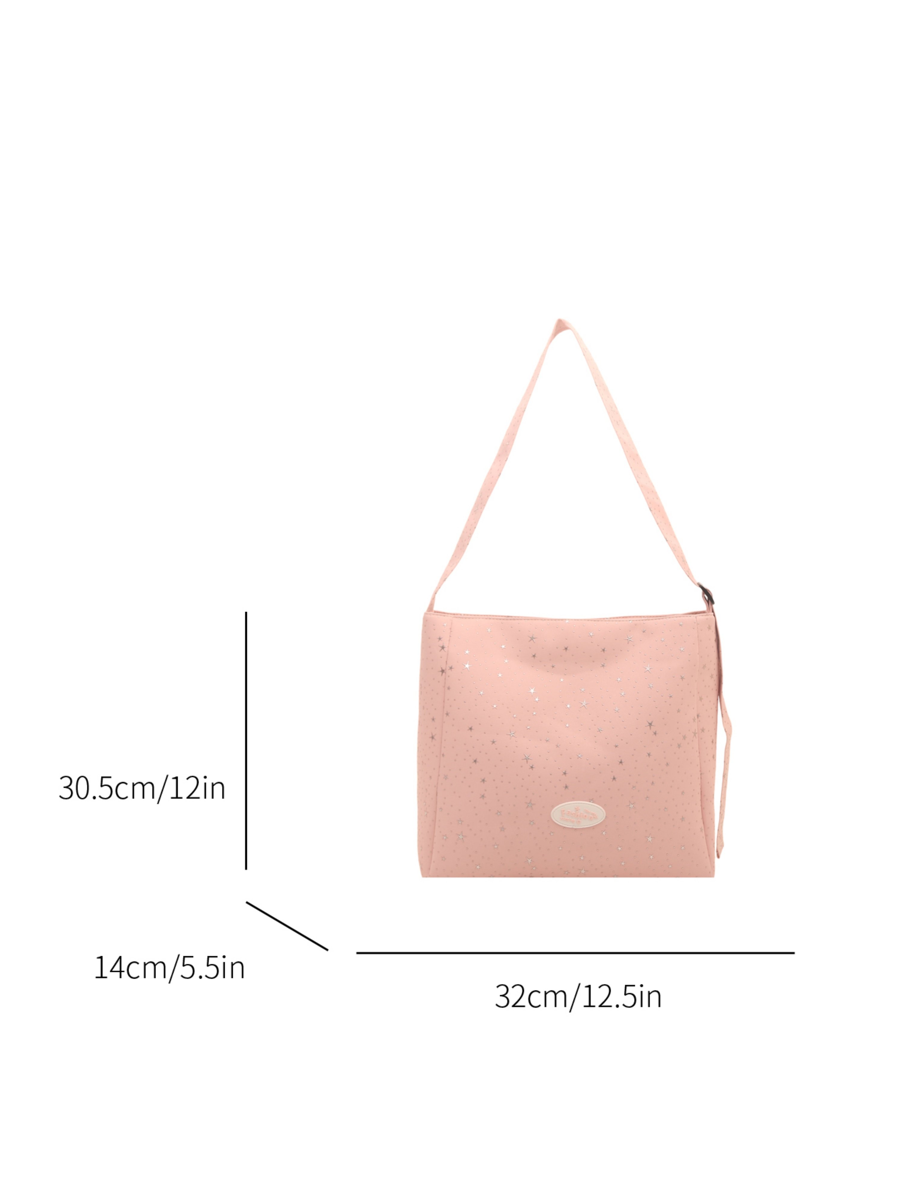 Pink Printed Shoulder Bag with Button
