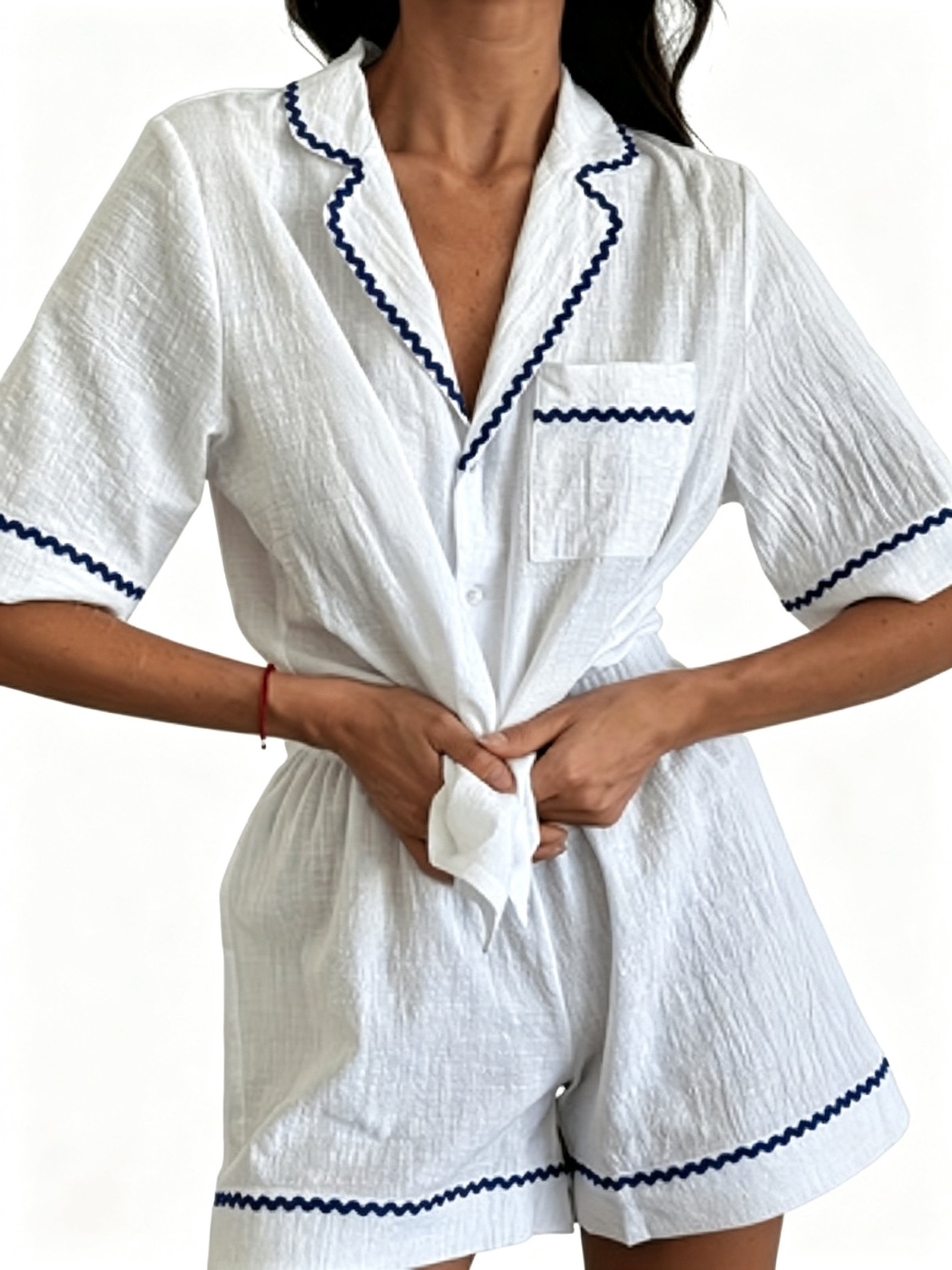 Multi Solid Shirt and Straight Pyjama Set
