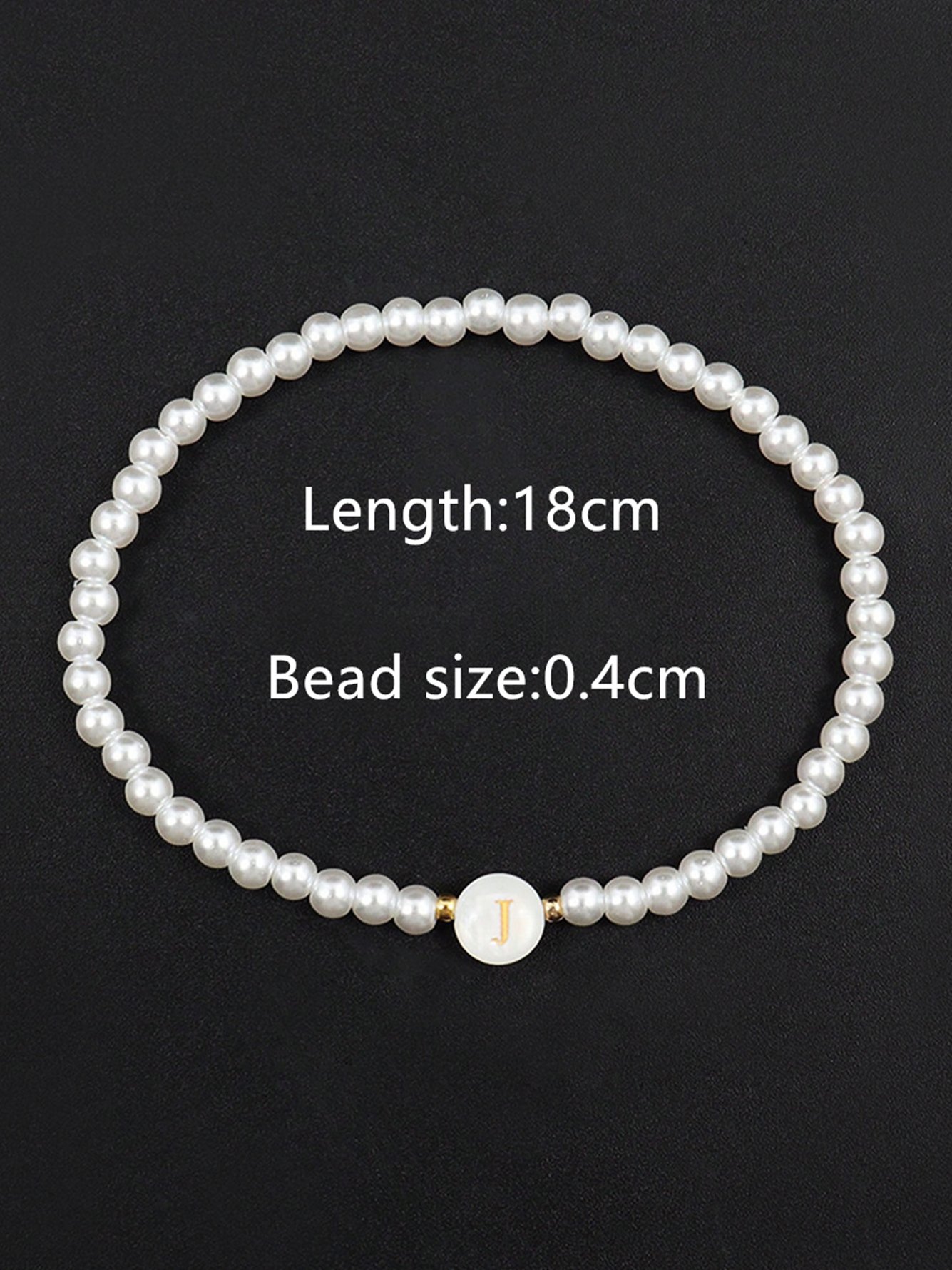 White Solid Beaded Bracelet