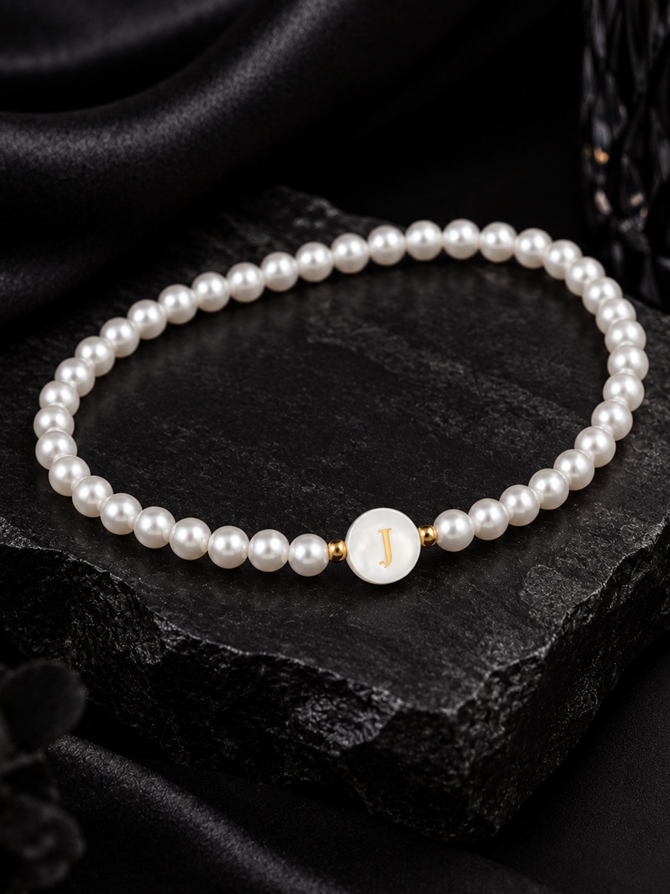 White Solid Beaded Bracelet