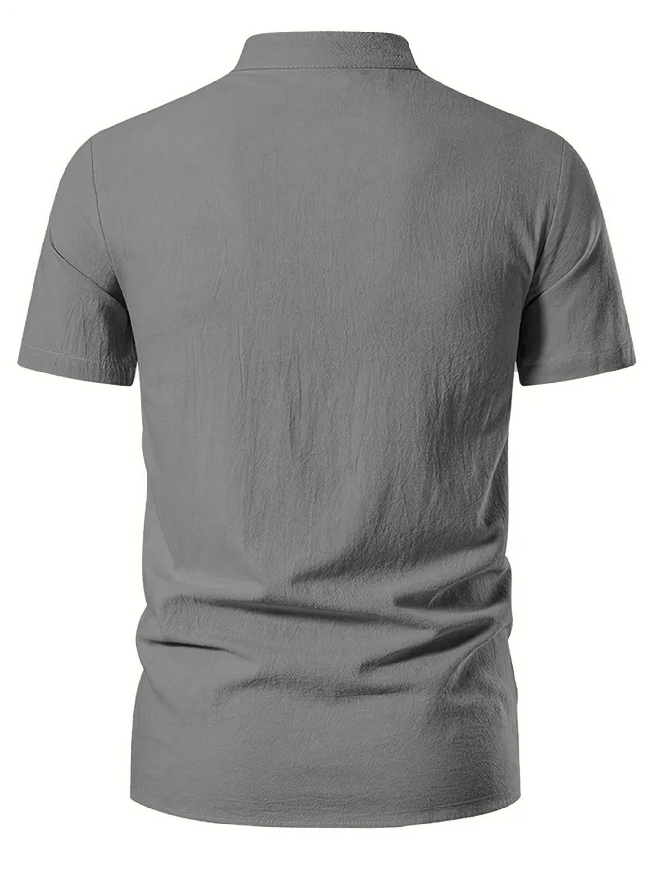 Grey Solid Short Sleeves Regular Shirt