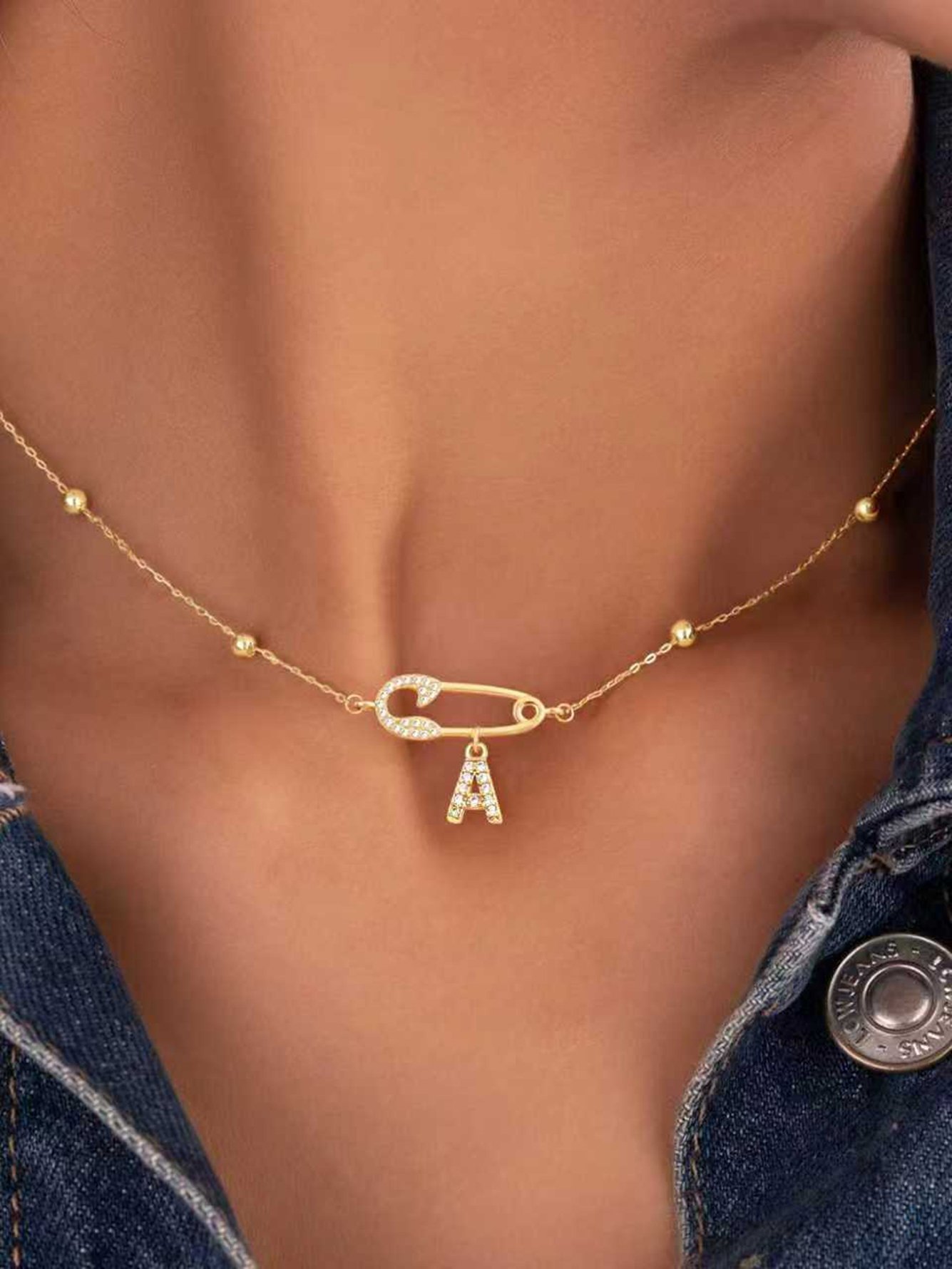 Gold Solid Delicate Necklace