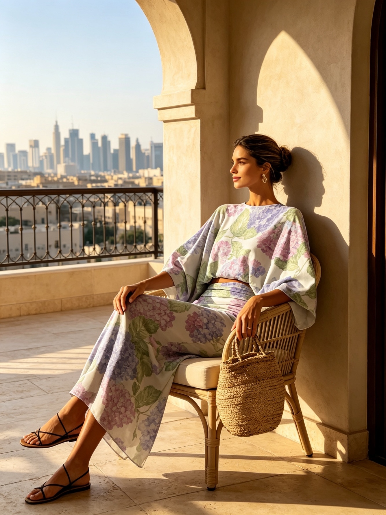 Multi Printed Bandeau and Wide Leg Set