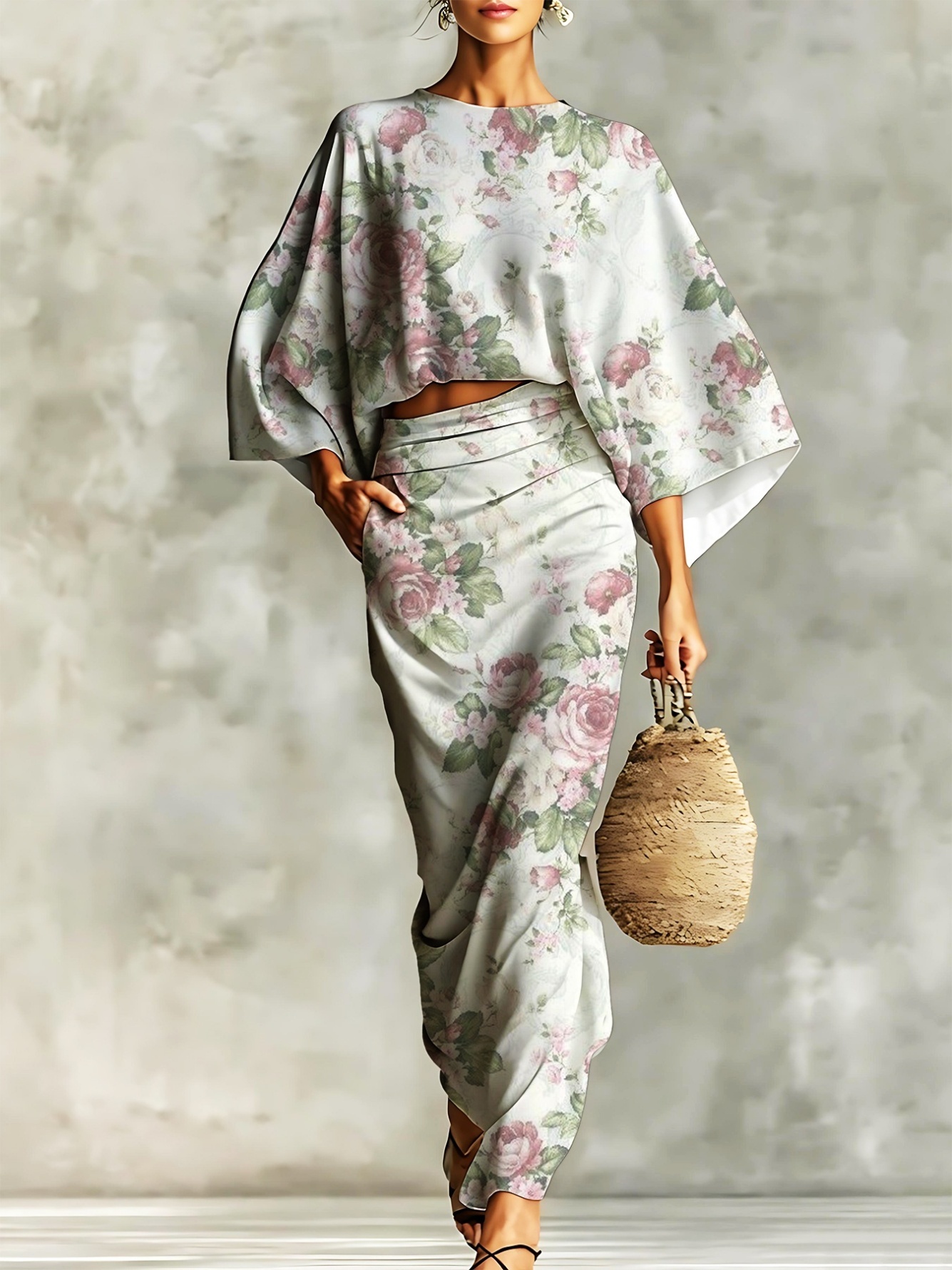White Dyed Bandeau and Wide Leg Co-Ords