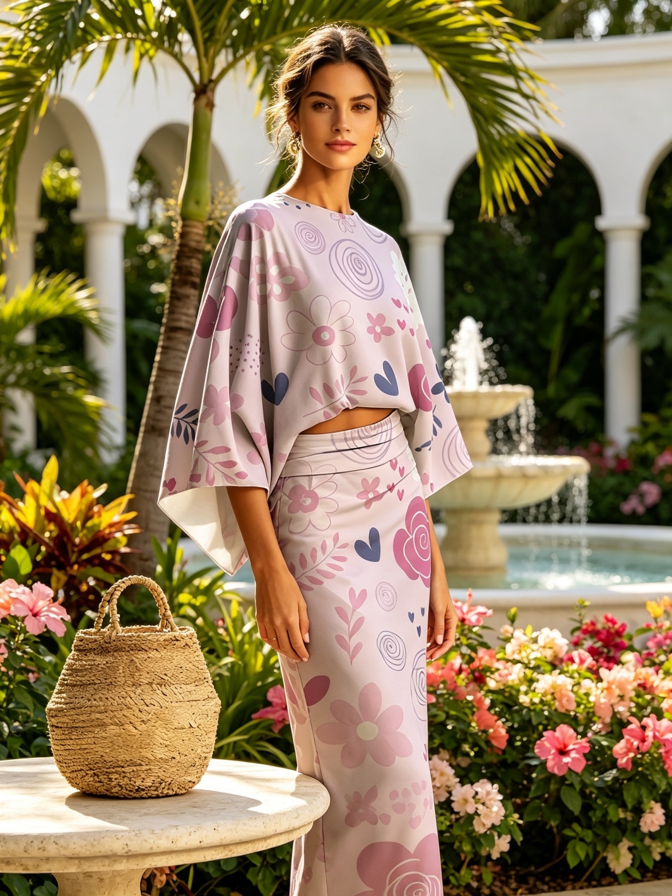 Lilac Dyed Bandeau and Wide Leg Co-Ords