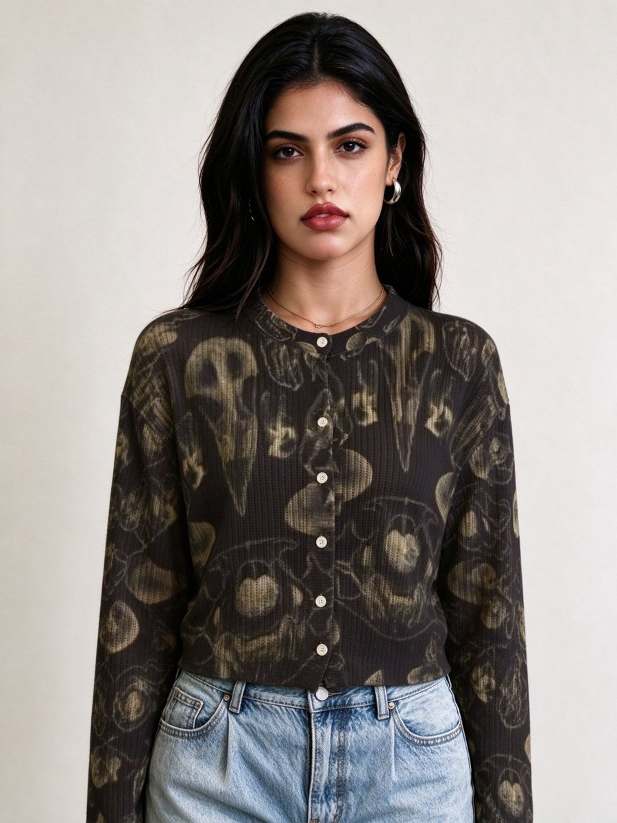 Black Cropped Cardigan