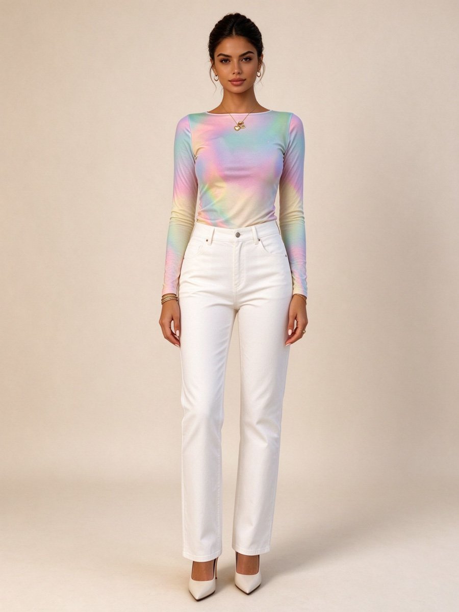 Tie-Dye Print Long Sleeve T-Shirt