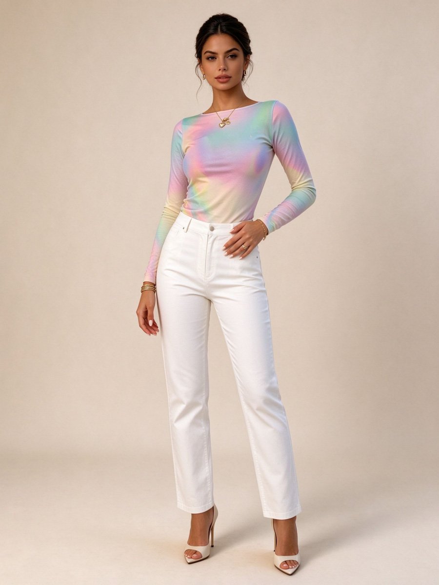 Tie-Dye Print Long Sleeve T-Shirt