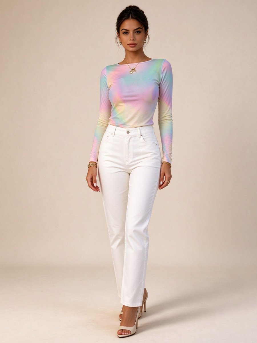 Tie-Dye Print Long Sleeve T-Shirt