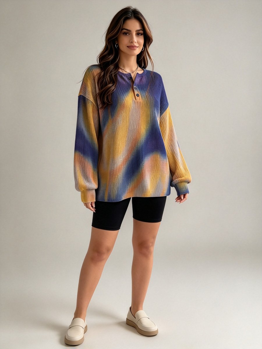 Tie Dye Printed Long Sleeve Top