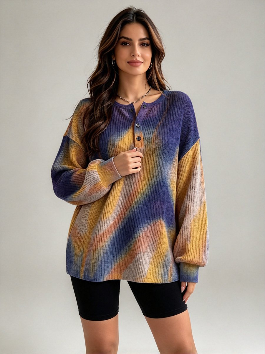 Tie Dye Printed Long Sleeve Top