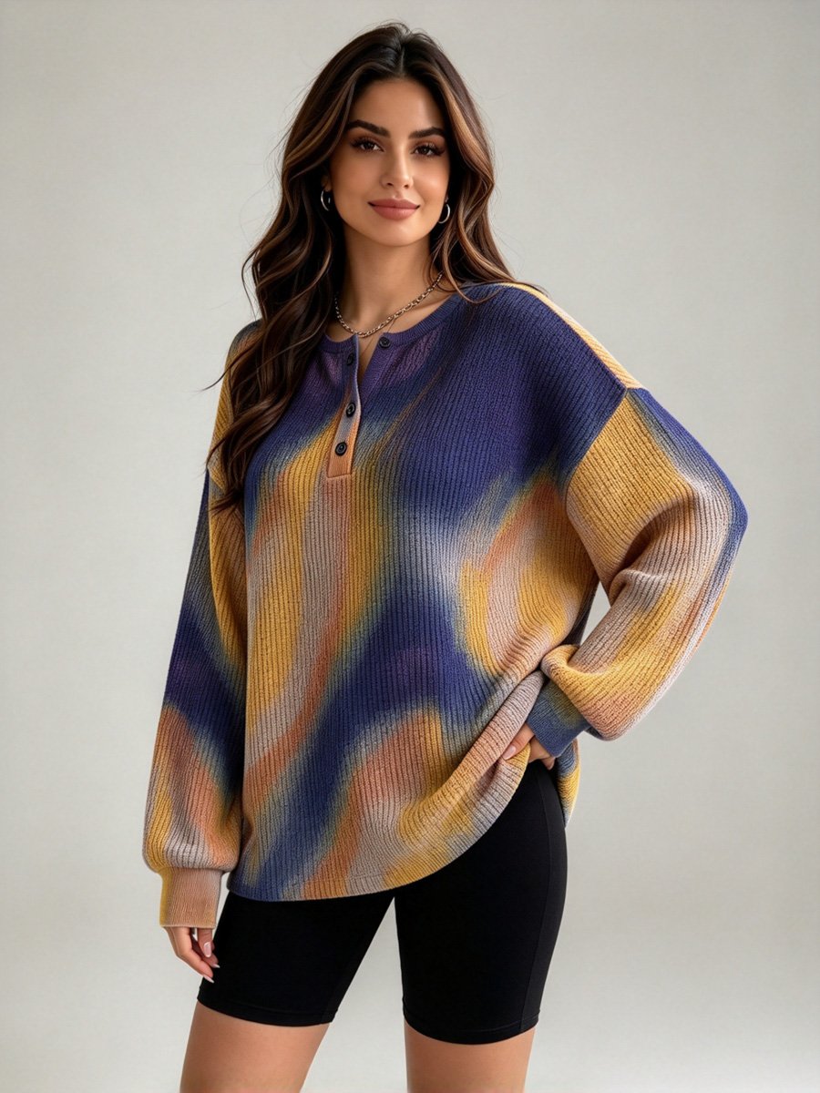 Tie Dye Printed Long Sleeve Top