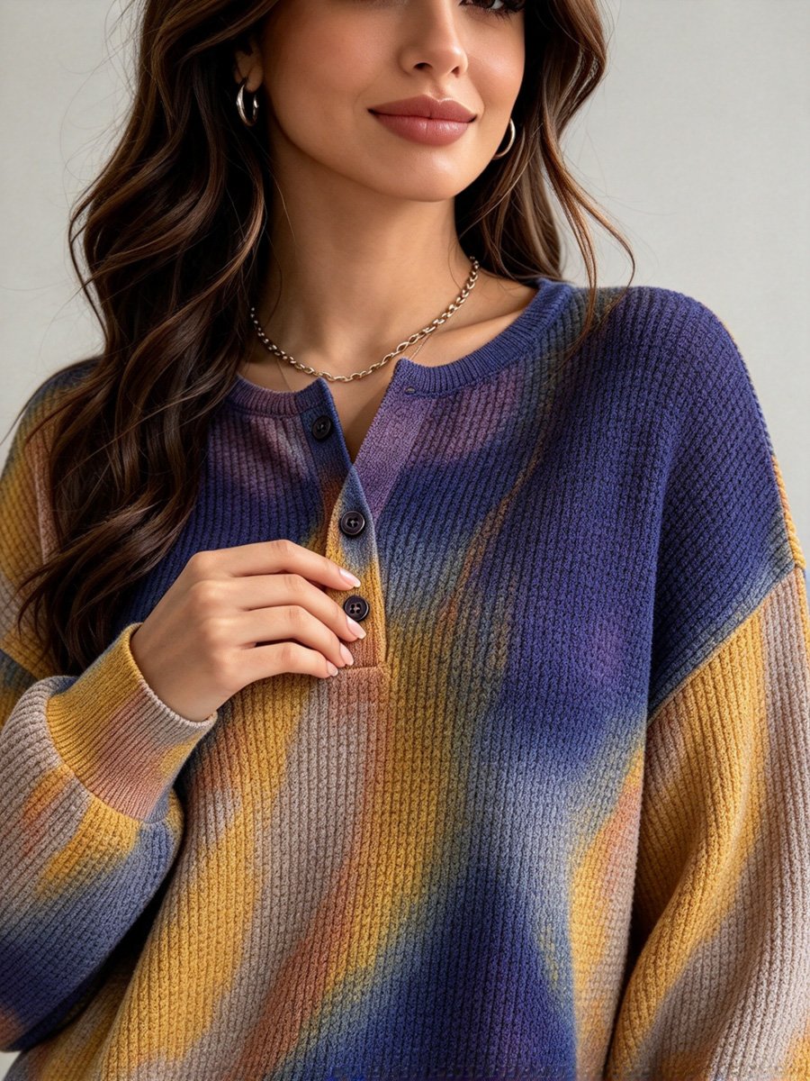 Tie Dye Printed Long Sleeve Top
