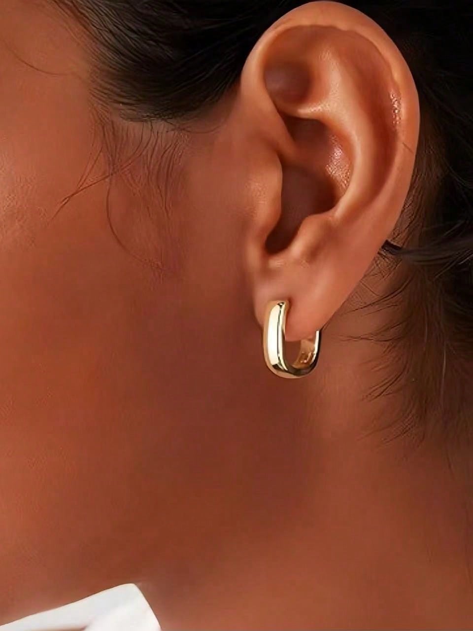 Gold Plain Earrings