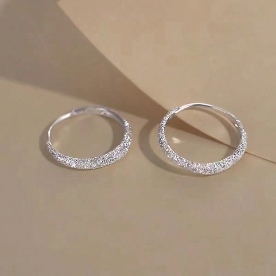 Silver Texture Stud Earrings