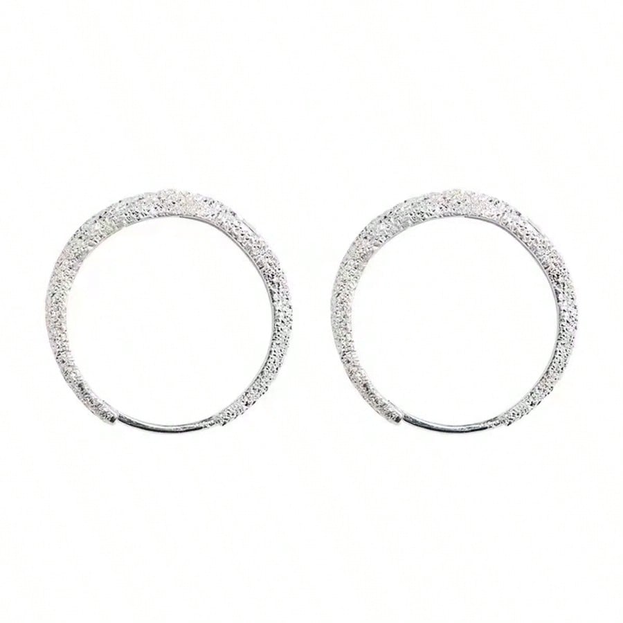 Silver Texture Stud Earrings