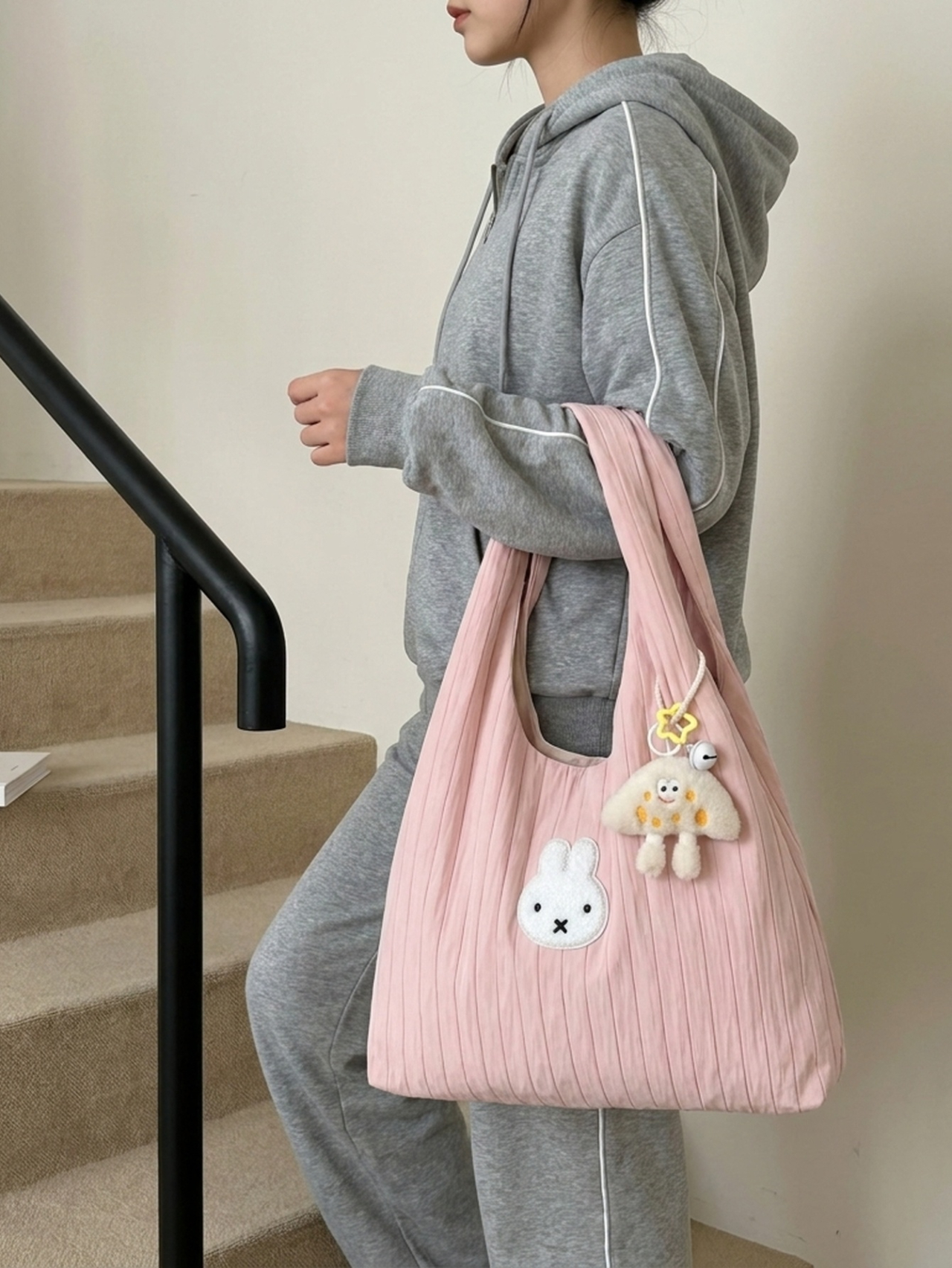 Pink Texture Handbag 