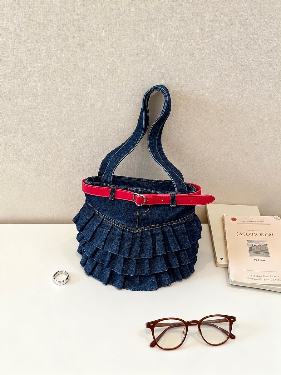 Dark Blue Solid Shoulder Bag with Zip