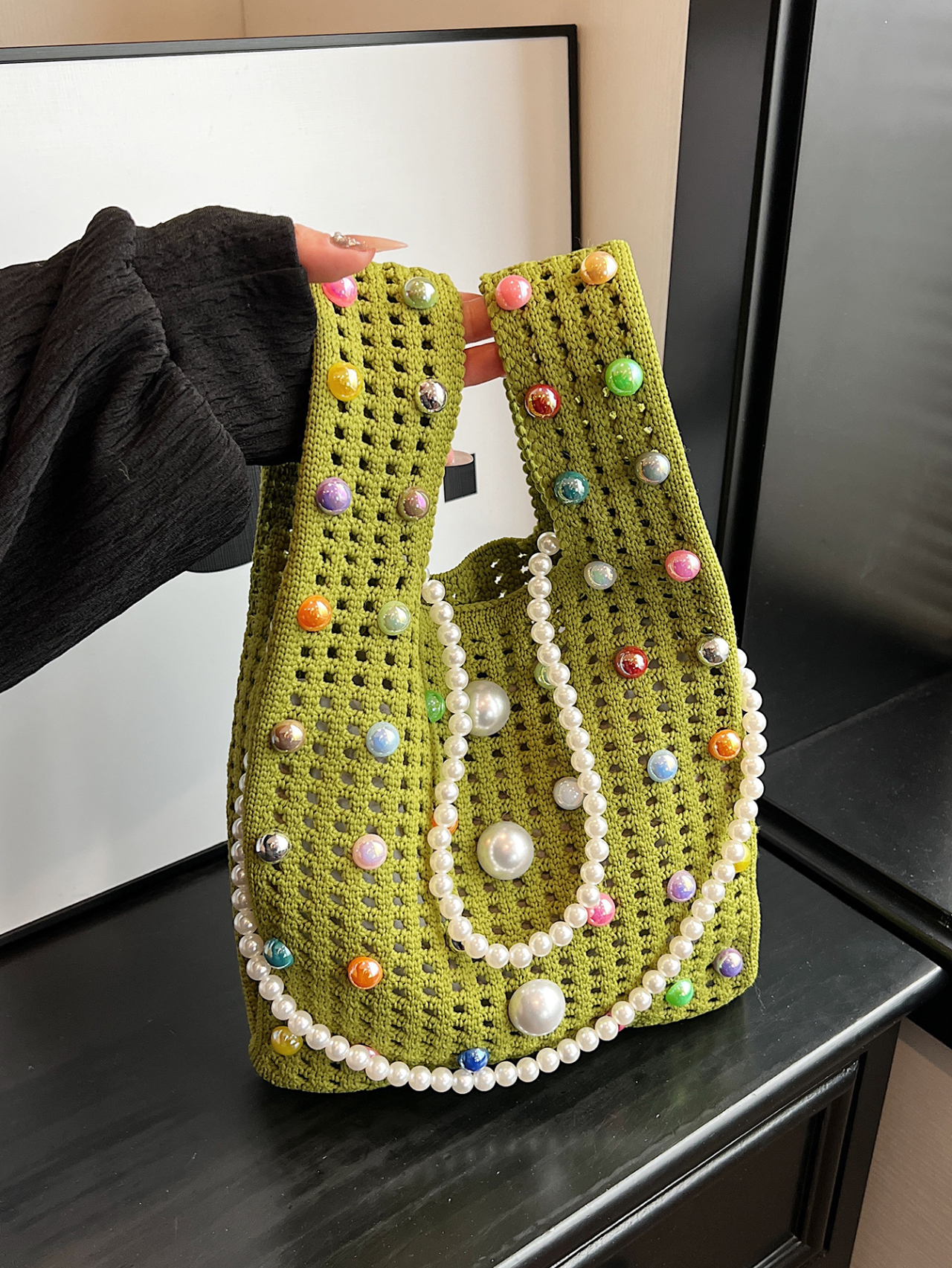 Green Texture Shoulder Bag 
