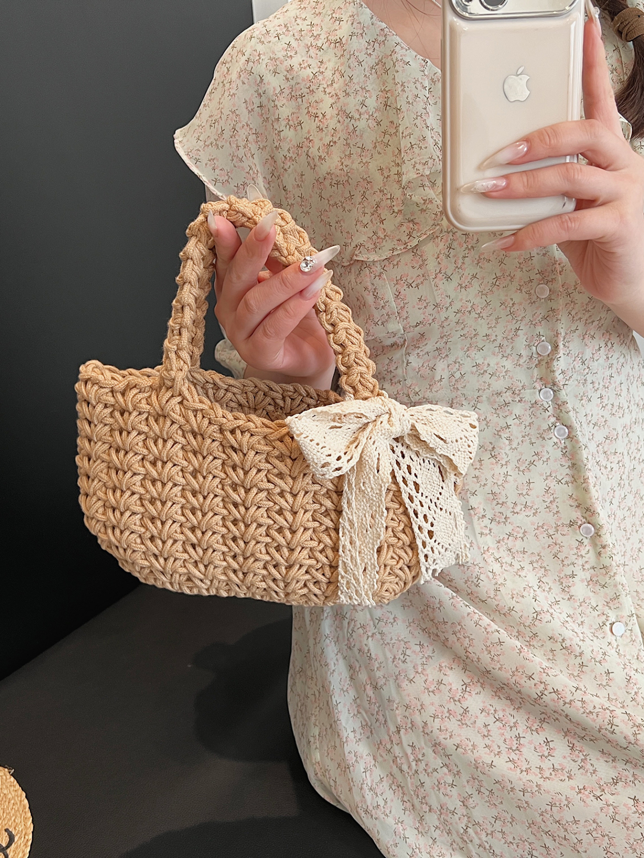 Khaki Texture Handbag 
