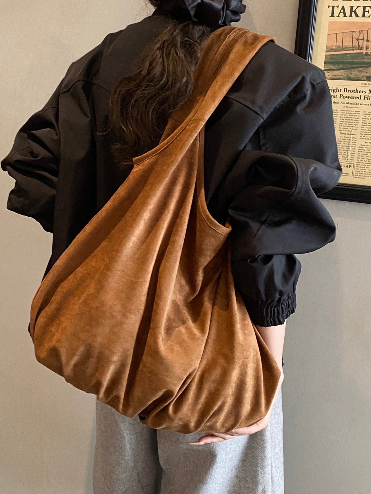Brown Solid Shoulder Bag 