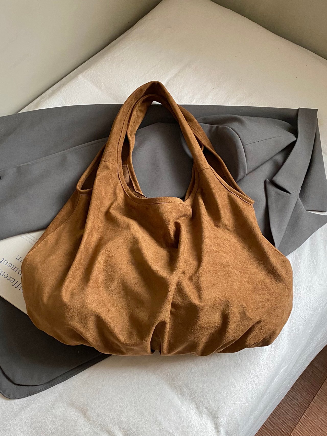 Brown Solid Shoulder Bag 