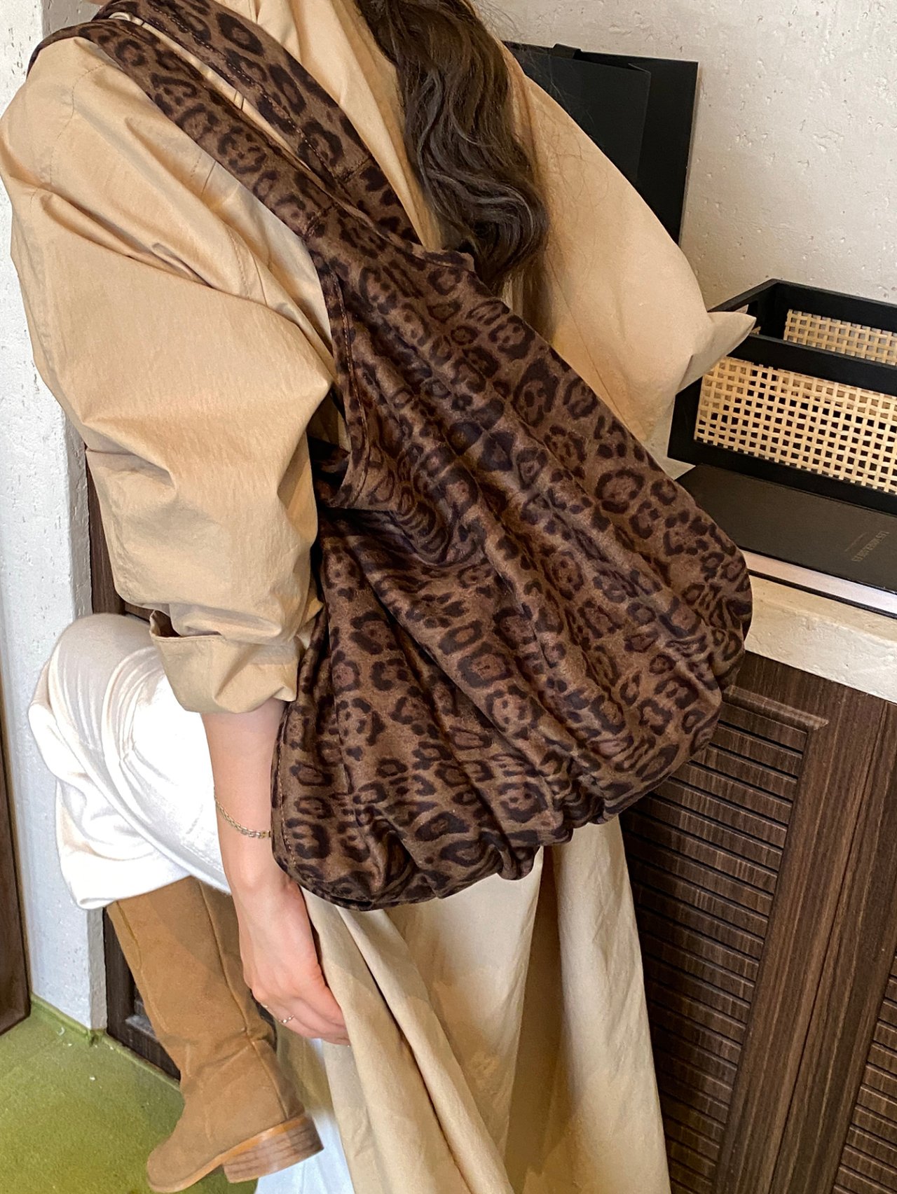 Leopard Print Shoulder Bag for Women