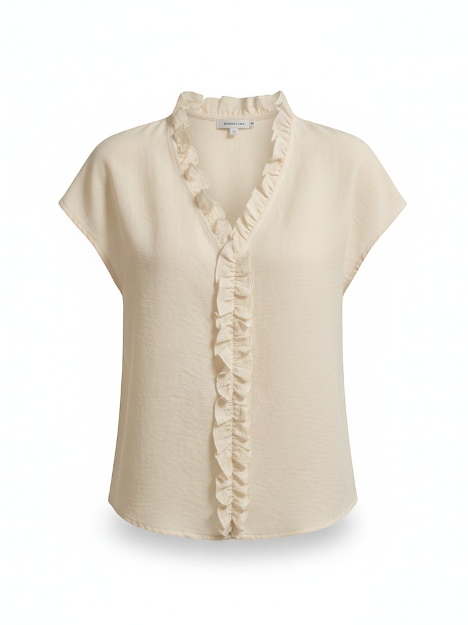 Beige Solid Short Sleeves Regular Shirt