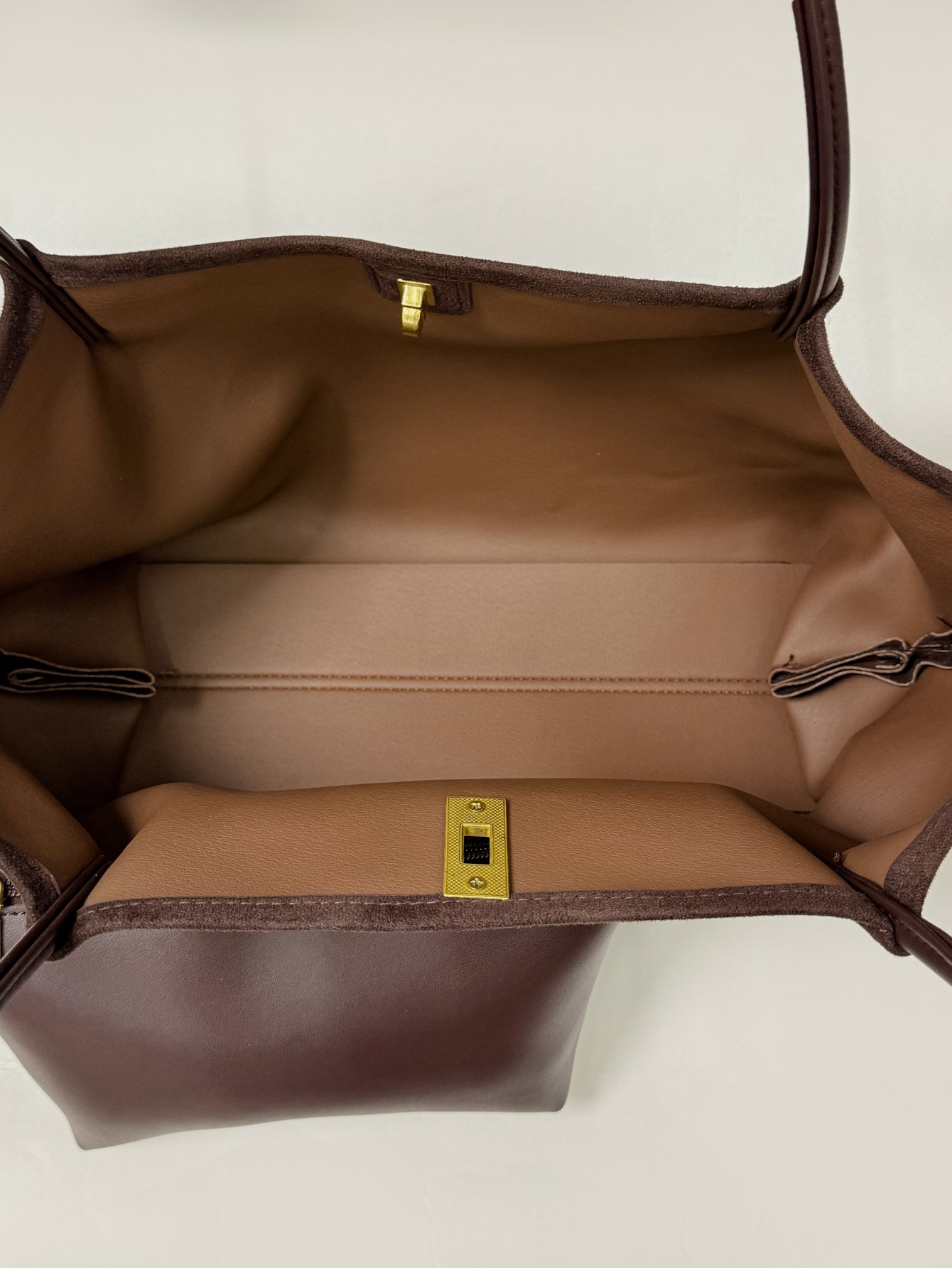 Coffee Brown Solid Shoulder Bag with Push Lock