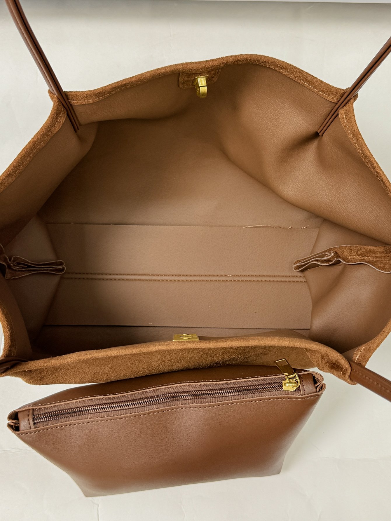 Brown Solid Shoulder Bag with Push Lock