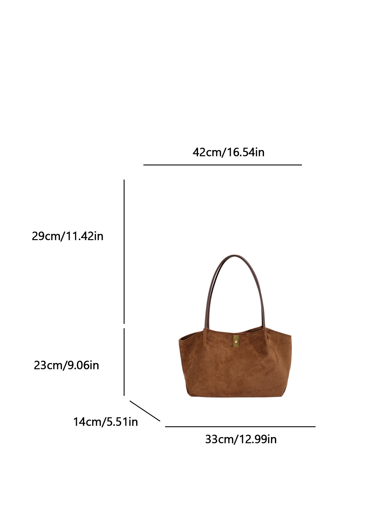 Brown Solid Shoulder Bag with Push Lock