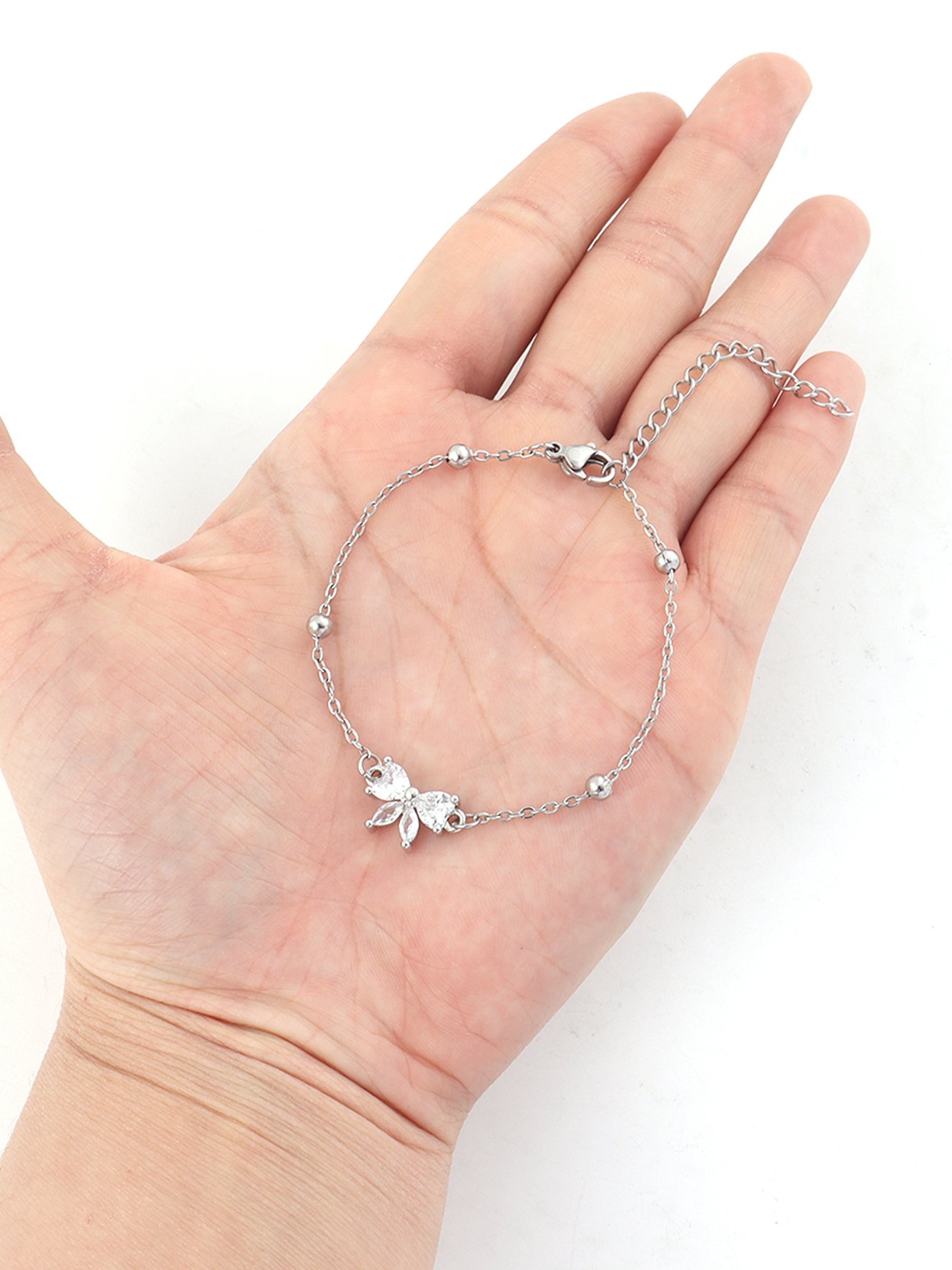 Silver Texture Link Bracelet