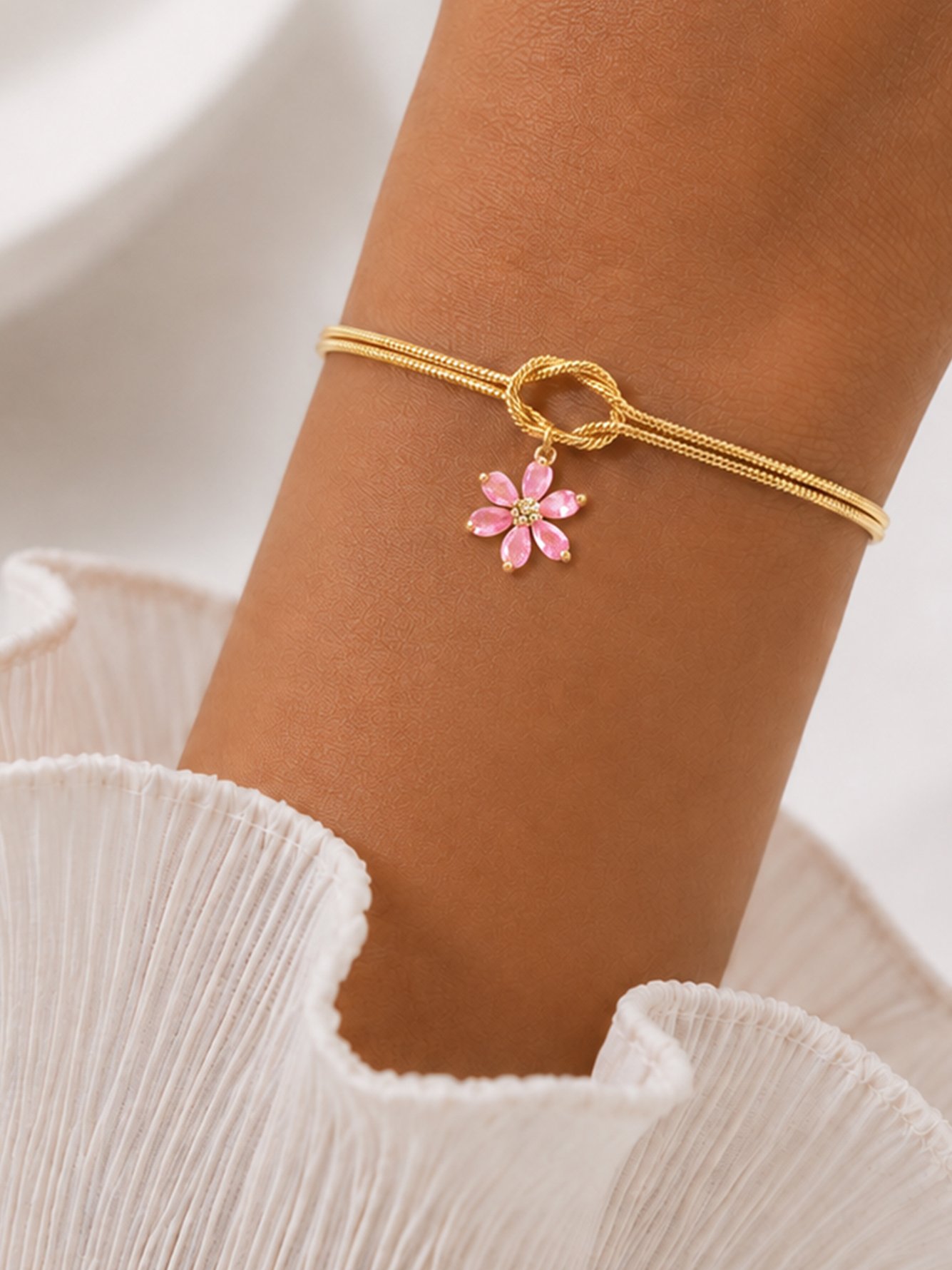 Gold Solid Link Bracelet