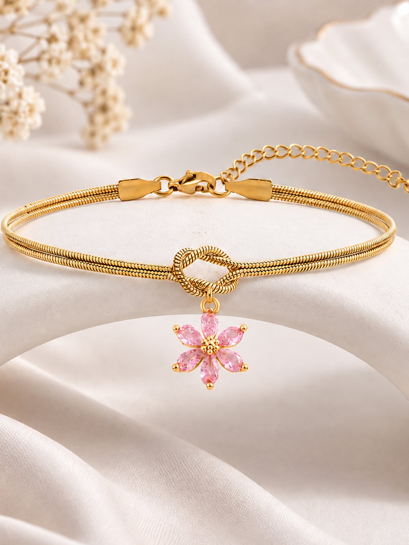 Gold Solid Link Bracelet