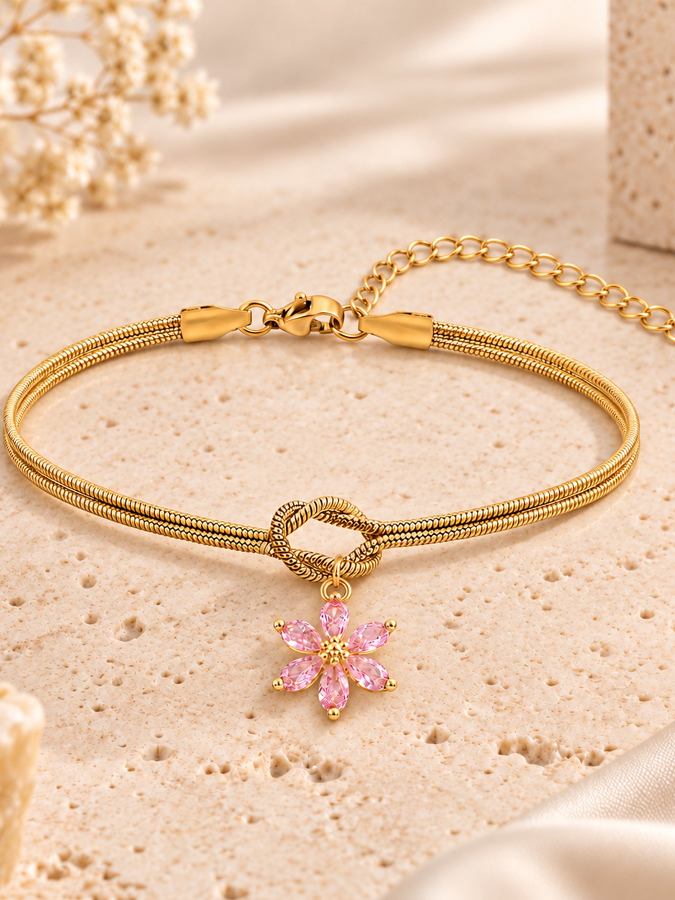 Gold Solid Link Bracelet