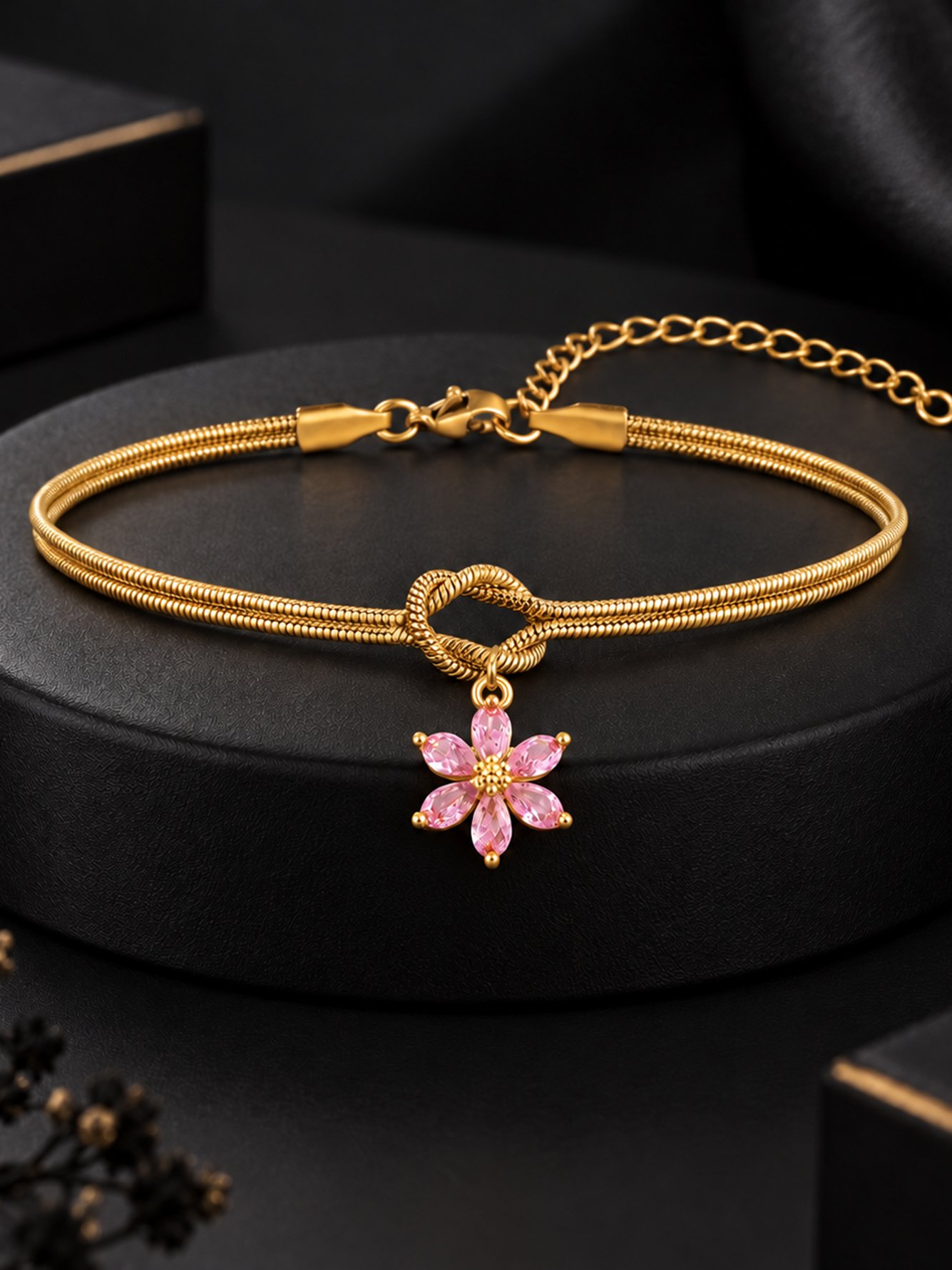 Gold Solid Link Bracelet