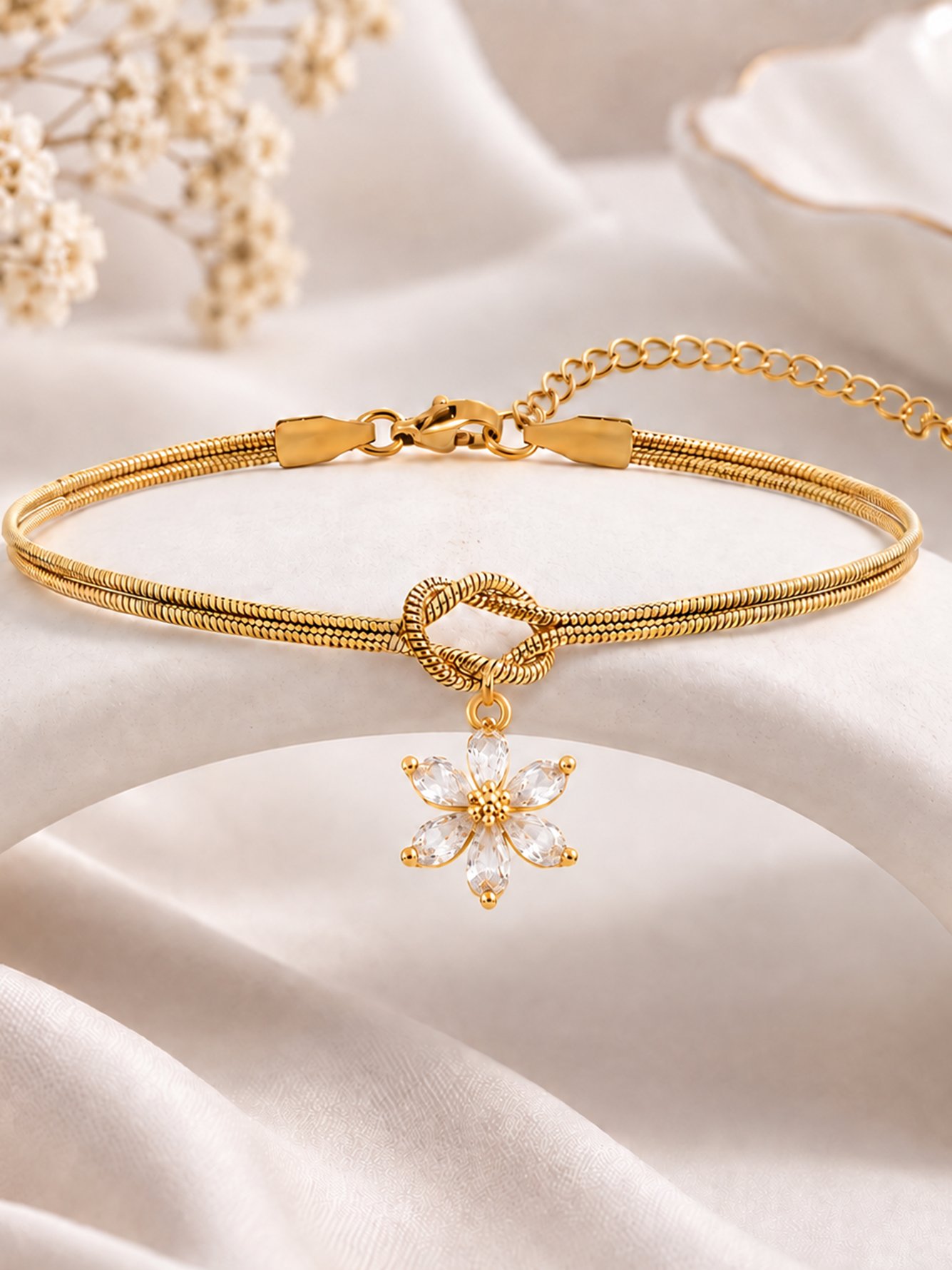 Gold Solid Link Bracelet